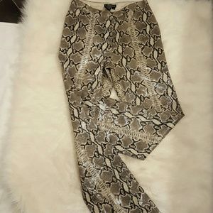 BCBG Leather Snake Skin Pants
